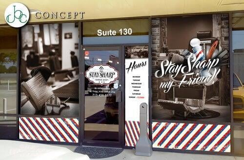 Barbershop Window Graphics